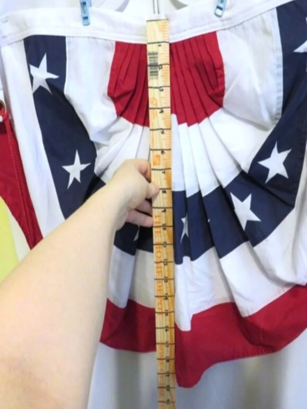 Vintage Heavy Cotton Patriotic Bunting – 3ft Sewn Fan Bunting with Corded Tassel
